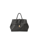 Size L Black Elegant Women's Leather Briefcase Tote - Vintage Style Large Capacity Commuter Handbag - Premium Cowhide Leather
