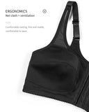 2 Pcs Size XXL Women's Wireless Large-Cup Lace Bra with Front Clasp - Comfortable, Breathable, Black