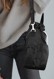 Black Insulated Tumbler Carrier Bag - Crossbody Water Bottle Holder with Pockets & Adjustable Strap for Large Cups (Note: cup not included)