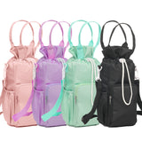 Green Insulated Tumbler Carrier Bag - Crossbody Water Bottle Holder with Pockets & Adjustable Strap for Large Cups (Note: cup not included)