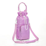 Purple Insulated Tumbler Carrier Bag - Crossbody Water Bottle Holder with Pockets & Adjustable Strap for Large Cups (Note: cup not included)