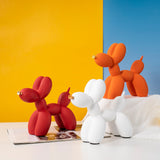 Green Modern Resin Balloon Dog Sculpture - Playful Art Figurine with Golden Snout Accent