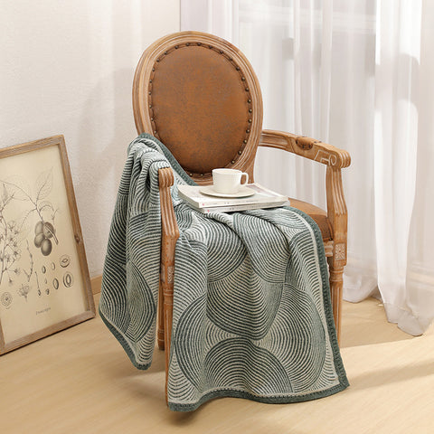 Green Luxurious Paisley Jacquard Throw Blanket - Soft Wool Blend with Tassels, 120x150cm, Lightweight Sofa & Nap Blanket