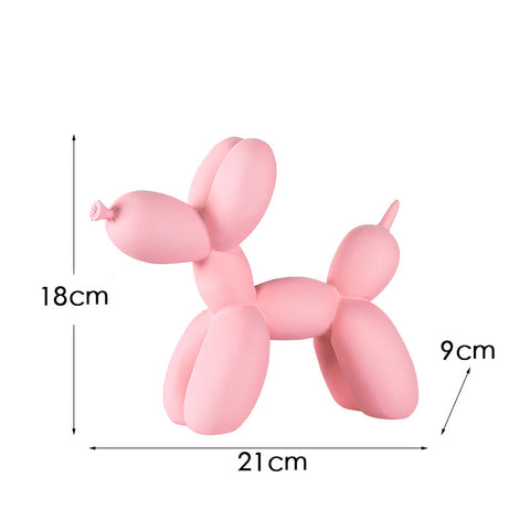 Light Pink Modern Resin Balloon Dog Sculpture - Playful Art Figurine with Golden Snout Accent
