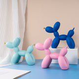 Yellow Modern Resin Balloon Dog Sculpture - Playful Art Figurine with Golden Snout Accent