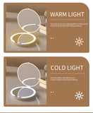 White LED Travel Makeup Mirror - Rechargeable Compact Mirror with 3 Color Lights, 1x/5x Magnification & Smart Auto On/Off