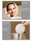 Yellow LED Travel Makeup Mirror - Rechargeable Compact Mirror with 3 Color Lights, 1x/5x Magnification & Smart Auto On/Off