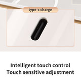 Black Small Round Foldable LED Makeup Mirror - 18.5cm Desktop Vanity with 3 Color Lights & Stepless Dimming