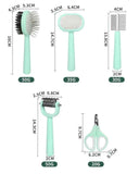 Green And Blue Complete 5-in-1 Pet Grooming Care Kit - Professional Deshedding Brushes, Combs & Nail Clippers Set for Dogs & Cats