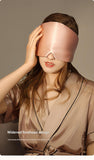 Black Luxury 19 Momme Mulberry Silk Sleep Mask - Total Blackout Comfort, Wide Design & Adjustable Strap