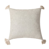 Black Chic Geometric Jacquard Cushion Covers with Tassels - Set of 2, Plush Blend for Sofa & Bed Decor (45x45cm, Insert Not Included)