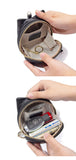 Black Leather Frog Design Coin Purse - Cute Cartoon Mini Wallet Pouch for Keys & Coins with Keyring