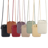 Purple Premium Leather Mini Crossbody Phone Bag - Stylish Multi-Pocket Organizer for Women