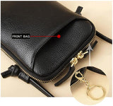 Purple Premium Leather Mini Crossbody Phone Bag - Stylish Multi-Pocket Organizer for Women