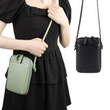 Beige Premium Leather Mini Crossbody Phone Bag - Stylish Multi-Pocket Organizer for Women