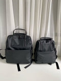 Size S Black Stylish Waterproof Nylon Backpack - Lightweight, Multi-Pocket for Travel, Commute & Daily Use