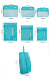 Dark Blue 7-Piece Travel Packing Cubes & Organizer Set - Lightweight Luggage Storage Bags for Clothes, Shoes & Toiletries
