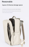 Black Slim Minimalist Laptop Backpack - Shockproof & Anti-Theft Design, Travel-Friendly with Luggage Strap, Water-Resistant