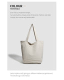 Beige Stylish Lightweight Seersucker Gingham Tote Bag - Spacious Multi-Pocket Shoulder Bag with Zipper