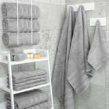 Purple Luxury 6-Piece Combed Cotton Towel Bale Set - Ultra Soft & Absorbent Bath, Hand, Face Towels