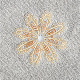 Grey 4-Pack Elegant Glod Floral Embroidered Cotton Hand Towels - Ultra Soft & Absorbent