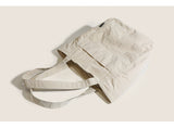 Beige Chic Lightweight Canvas Blend Tote Bag - Stylish Large Capacity Shoulder Bag for Women, Perfect for Commute & Daily Use