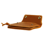 Red Vintage Handmade Crazy Horse Leather Wallet - Compact Card Holder & Zippered Coin Purse with Snap Closure