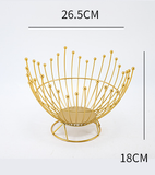 Pedestal Base Black Modern Metal Wire Fruit Basket Bowl - Countertop Storage for Fruit & Snacks