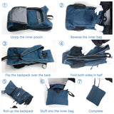 Grey Ultra Lightweight Packable Backpack - Foldable Daypack for Hiking & Travel