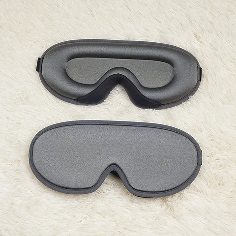 Grey Set of 2 3D Contoured Sleep Eye Masks - Total Blackout Memory Foam Blindfold with Lycra