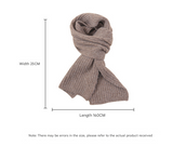 Hemp Grey Soft Ribbed Knit Winter Scarf - Cozy Warm Wool Blend Neck Wrap (160x25cm)