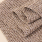 Black Soft Ribbed Knit Winter Scarf - Cozy Warm Wool Blend Neck Wrap (160x25cm)