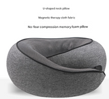Navy Blue Ergonomic Memory Foam Travel Neck Pillow - U-Shaped Support for Naps & Journeys