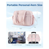 White Large Capacity Quilted Travel Tote Bag - Waterproof Gym Duffel with Wet Pocket (42x19x30cm)