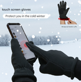 XS Black Warm Windproof Touchscreen Gloves - Anti-Slip Grip for Winter Cycling & Outdoor Sports