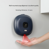 White Wall-Mounted No-Drill Automatic Foam Soap Dispenser - Infrared Sensor for