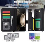 Galaxy Z Fold4 Multi-Functional Leather Wallet Case for Samsung Z Fold Series - Crossbody with Pen Slot, Quilted Design