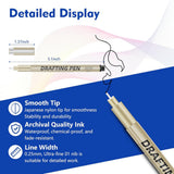 0.25mm 24-Piece Precision Drawing Pen Set - Waterproof Anime Sketching Pens for Students, Assorted Tips