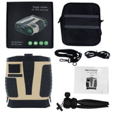 Black HD Digital Night Vision Binoculars - High Magnification Infrared Scope with Color Night View