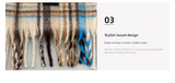 Yellow-green Plaid Color-Block Women's Scarf - Autumn/Winter Thick Warm Neck Wrap with Tassels