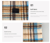 Red-blue Plaid Color-Block Women's Scarf - Autumn/Winter Thick Warm Neck Wrap with Tassels