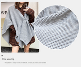 Green Luxurious Faux Cashmere Knitted Cape - Large Buckled 90 x 140 cm Women's Versatile Shawl