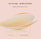 Size M [B cup] Two Pairs Light Skin Colour Heart-Shaped Silicone Breast Sticker - Thin Invisible Push-Up for Small Chest Enhancement