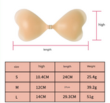 Size M [B cup] Two Pairs Light Skin Colour Heart-Shaped Silicone Breast Sticker - Thin Invisible Push-Up for Small Chest Enhancement