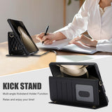 Brown Galaxy Z Fold5 Multi-Functional Leather Wallet Case for Samsung Z Fold Series - Crossbody with Pen Slot, Quilted Design Pen Not Included