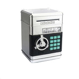Silver Children's Mini Safe Piggy Bank with Fingerprint and Password Lock