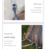 Balck-white 20L Lightweight Hiking Backpack for Camping, Travel, and Commuting