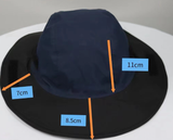 Light Blue Autumn-Winter Waterproof Sun Hat with Fleece Lining and Wide Brim