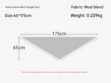 Black Versatile Fringed Faux Wool Triangle Shawl - Warm Knitted Scarf