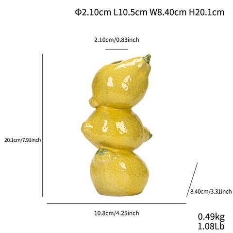 Lemon Nordic-Style Minimalist Fruit and Flower Vase - Modern Home Decor